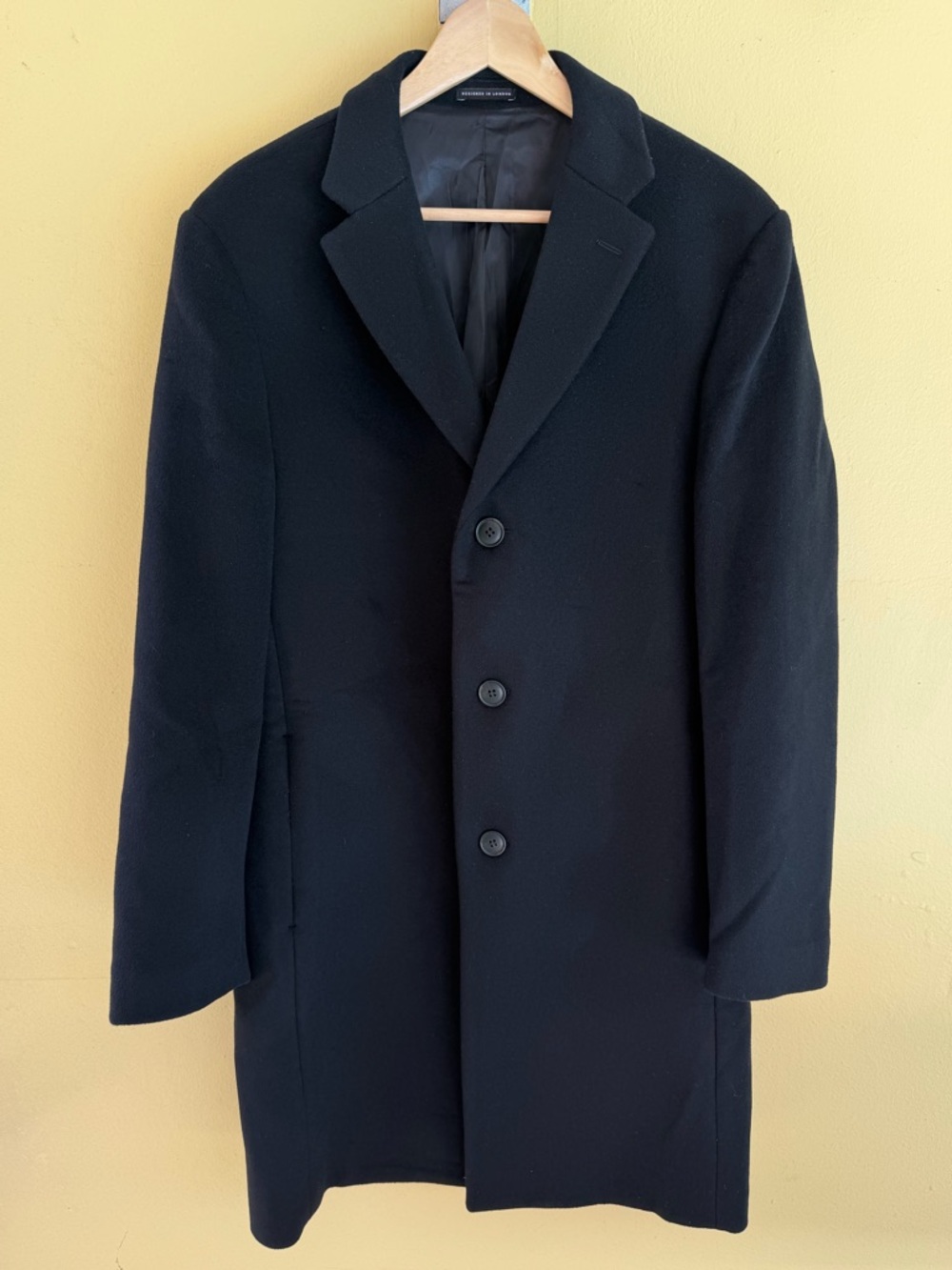Reiss Gable Wool Blend Overcoat // Black // Size XL